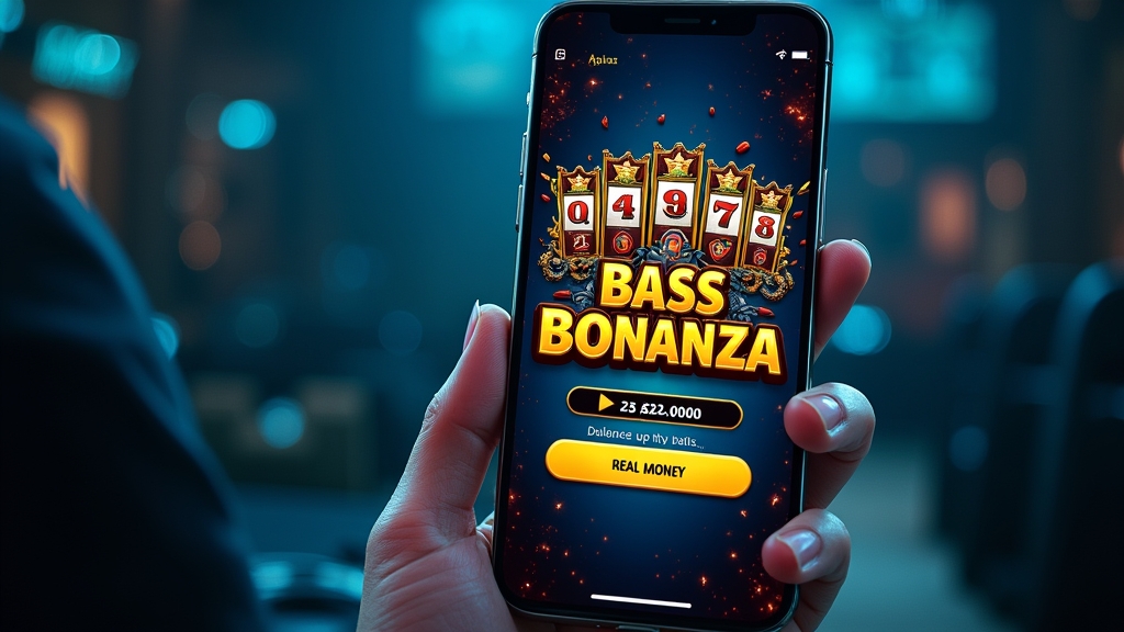 Casino app interface with login and real-money access elements on a phone