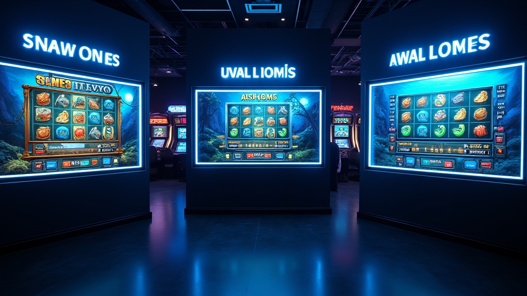 Multiple screens showing different Big Bass Bonanza demo labels in a dark casino lobby